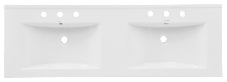 48" Ceramic Vanity Top Double Basins With 3 Holes