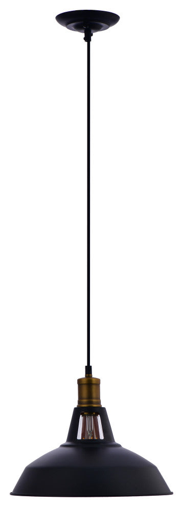 Lazzur Saone 1 Light 12" Matte Black Pendant