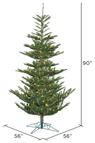 Vickerman Alberta Spruce Artificial Christmas Tree, Warm White, 7.5'
