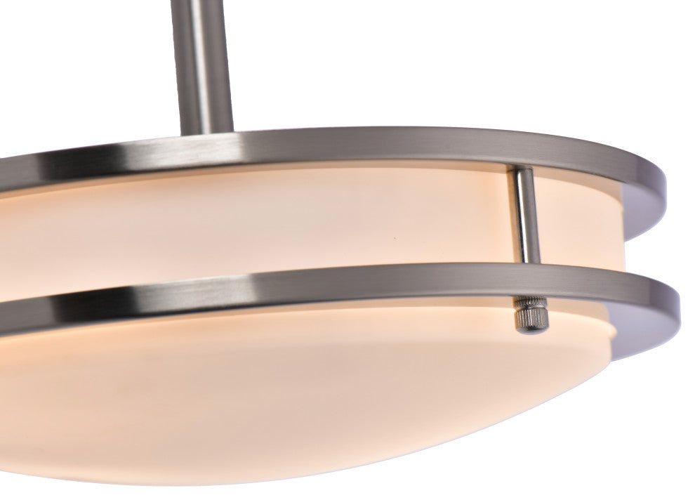 Lazzur Loire 2 Light 12" Satin Nickel Semi-Flush Mount Ceiling Light