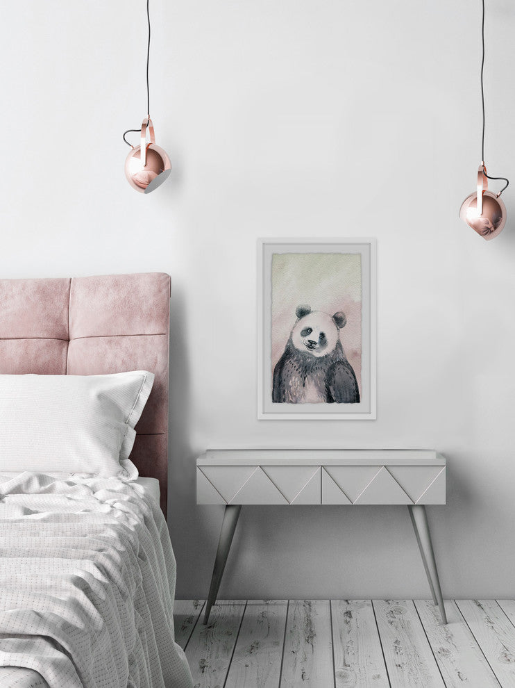 "Fluffy Panda" Framed Painting Print, 20"x30"