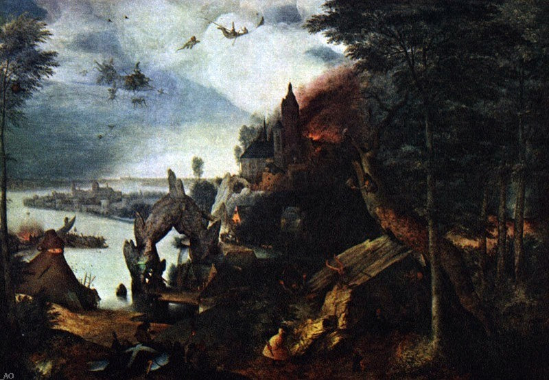 The Elder Pieter Bruegel Landscape With the Temptation Wall Decal