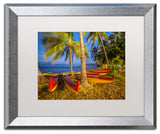 Pierre Leclerc 'Maui Outriggers' Matted Framed Art, Silver Frame, White, 20x16