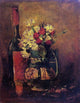 Vincent Van Gogh Vase With Carnations and Roses and a Bottle Gallery Wrap Canvas