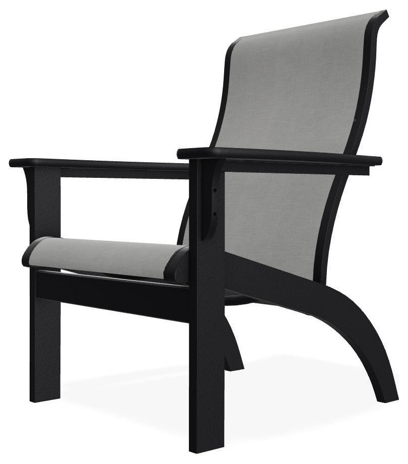 Adirondack Sling Outdoor Adirondack Armchair, Alloy/Black