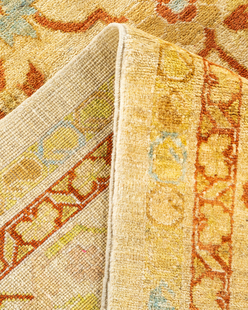 Eclectic, One-of-a-Kind Handmade Area Rug Ivory, 11' 10 x 14' 3