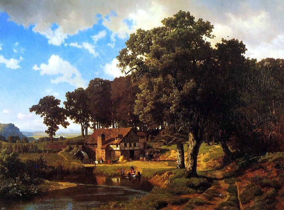 Albert Bierstadt Rustic Mill, 21"x28" Wall Decal