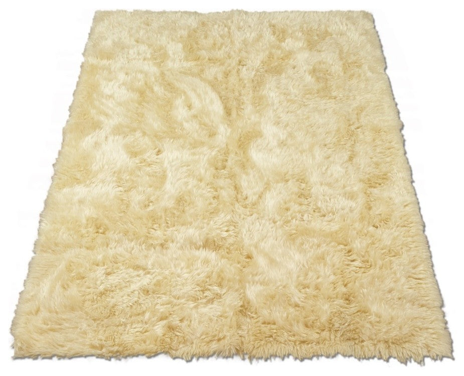 Classic Sheepskin Ivory Rectangle Faux Fur Rug, 28"x43"