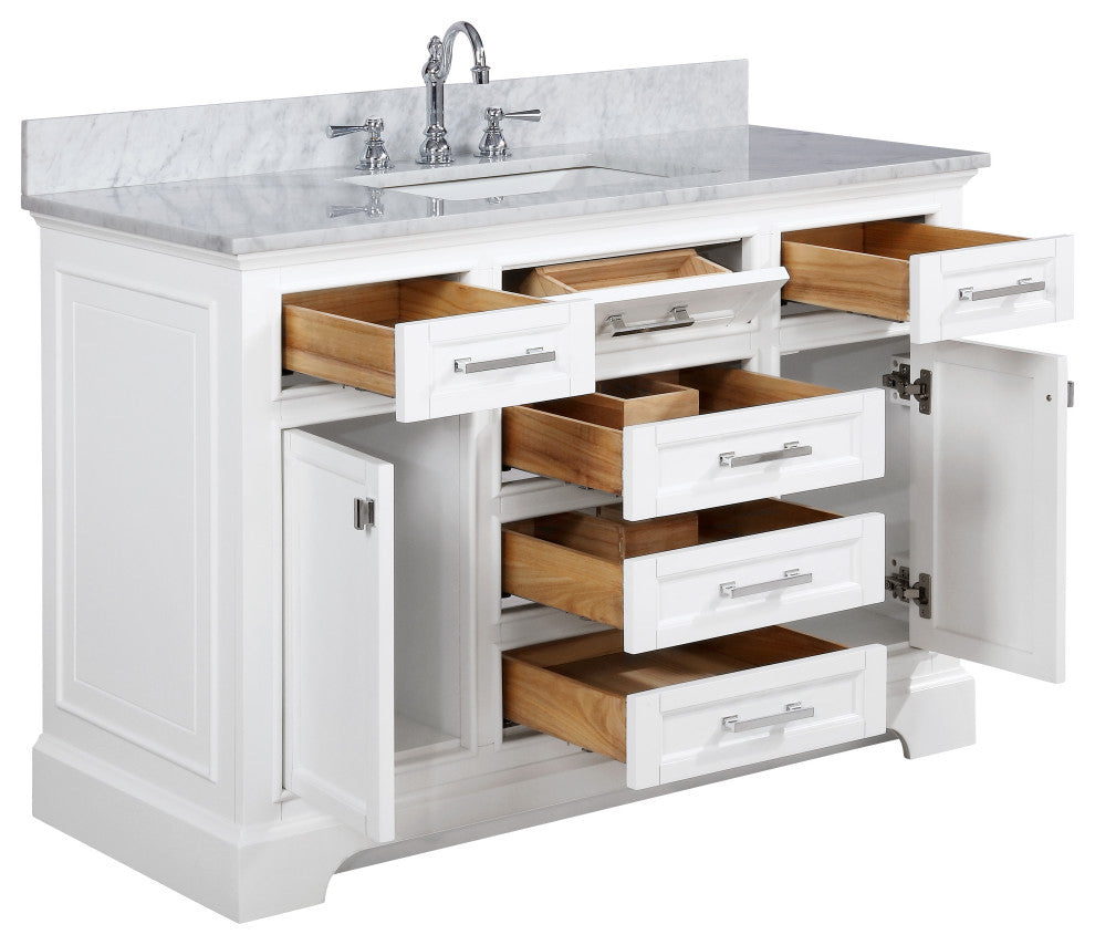 Milano 54" Single Sink Vanity, White