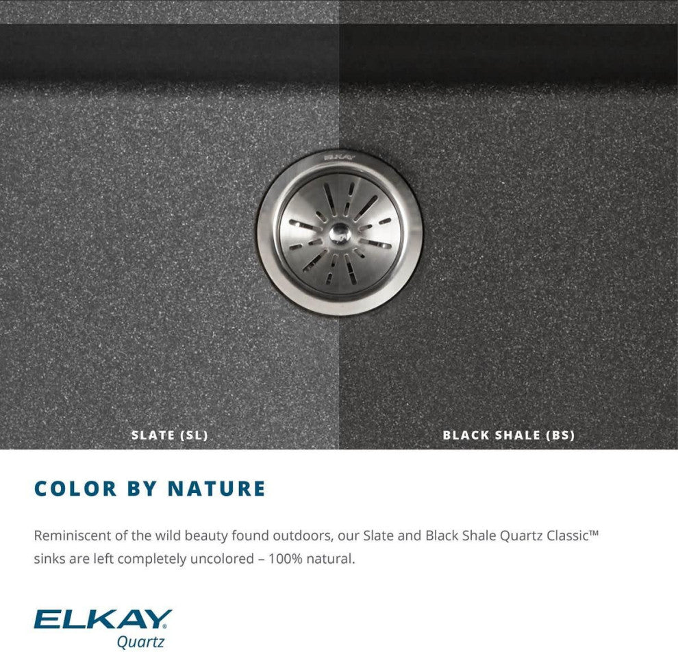 Elkay ELG1616 Quartz Classic 15-3/4" Undermount Single Basin - Black