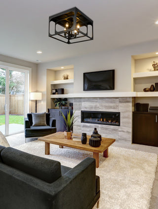 Easton 4 Light Flush Mount Lighting, Matte Black