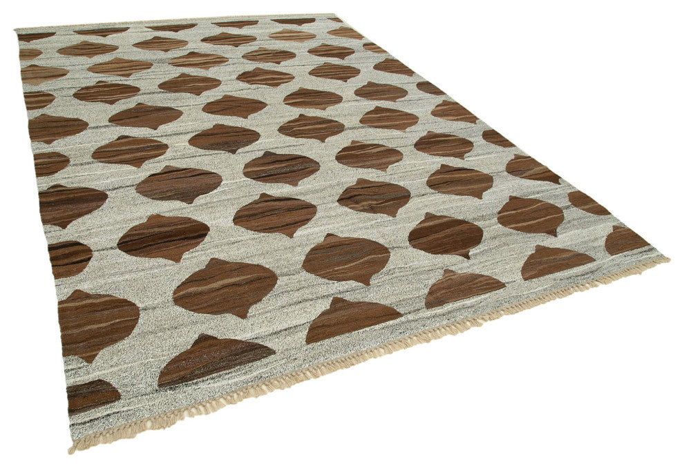 Rug N Carpet - Handwoven Turkish 7' 9'' x 10' 7'' Flatweave Wool Kilim Rug