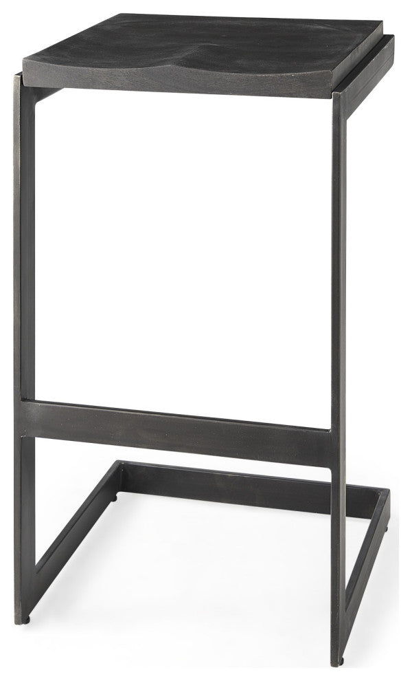 30" Black Cheeky Wood and Metal Bar Stool