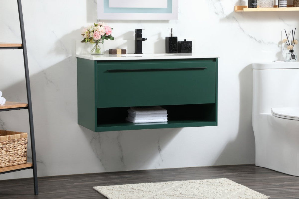 Elegant Decor Roman Bathroom Vanity Green