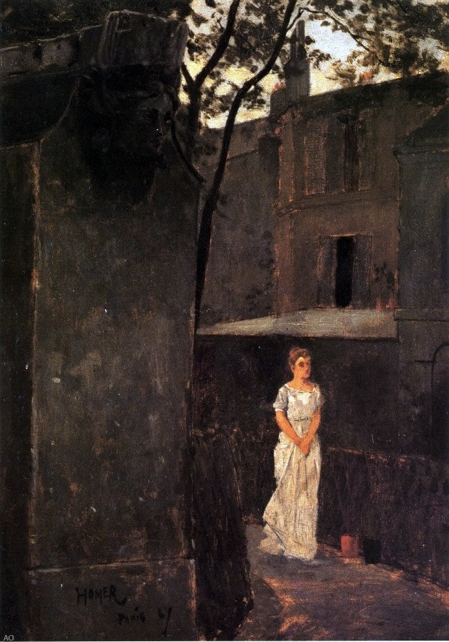 Winslow Homer Paris Courtyard, 18"x27" Wall Decal