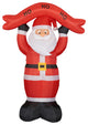 10' Tall Santa Holding HO HO HO Sign, Prelit With Storage Bag