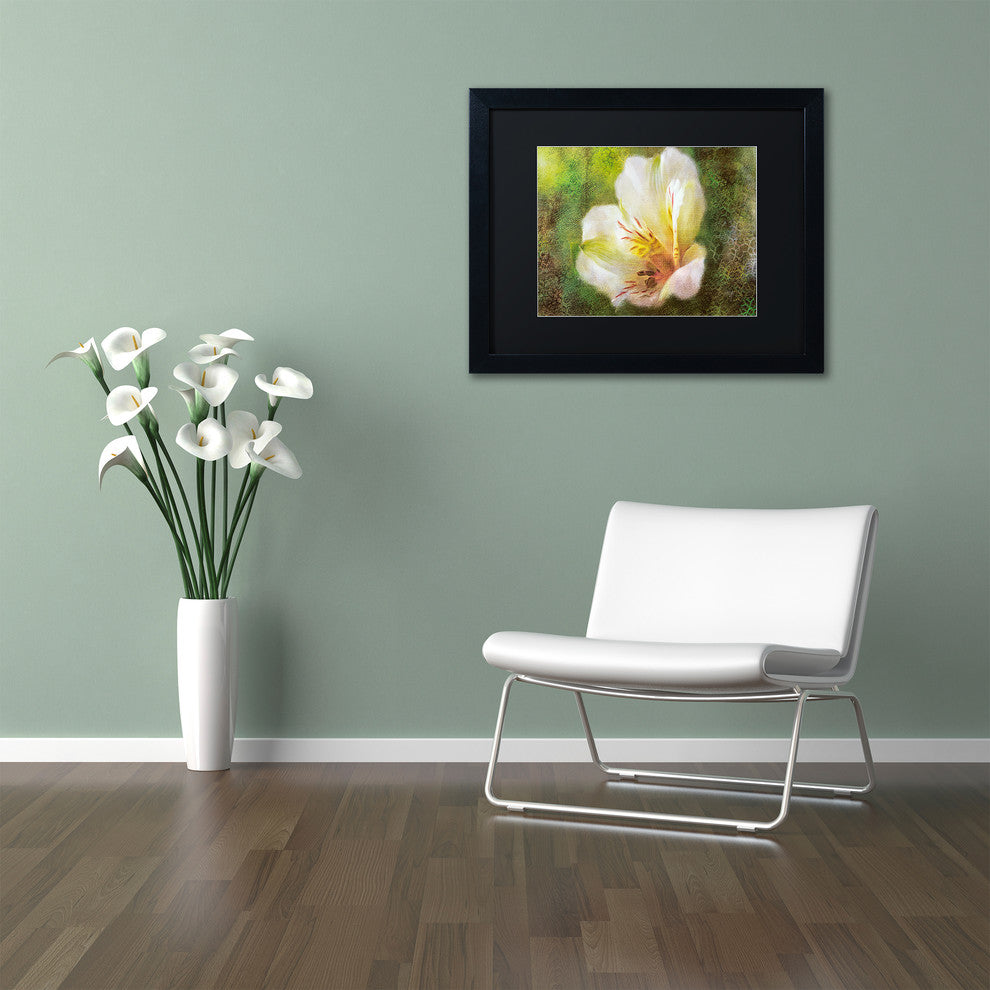Lois Bryan 'Lily of the Incas' Art, Black Frame, Black Matte, 14"x11"