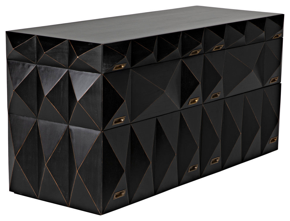 NOIR Furniture - Allegra Dresser in Hand Rubbed Black - GDRE248HB