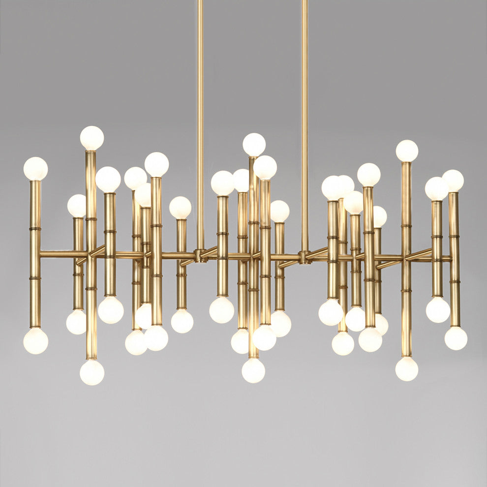 Meurice Rectangle Chandelier, Modern Brass