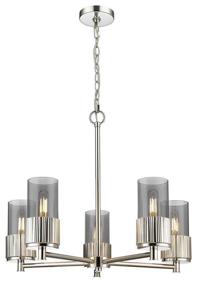 Innovations Bolivar 5 25" Chandelier Polished Nickel