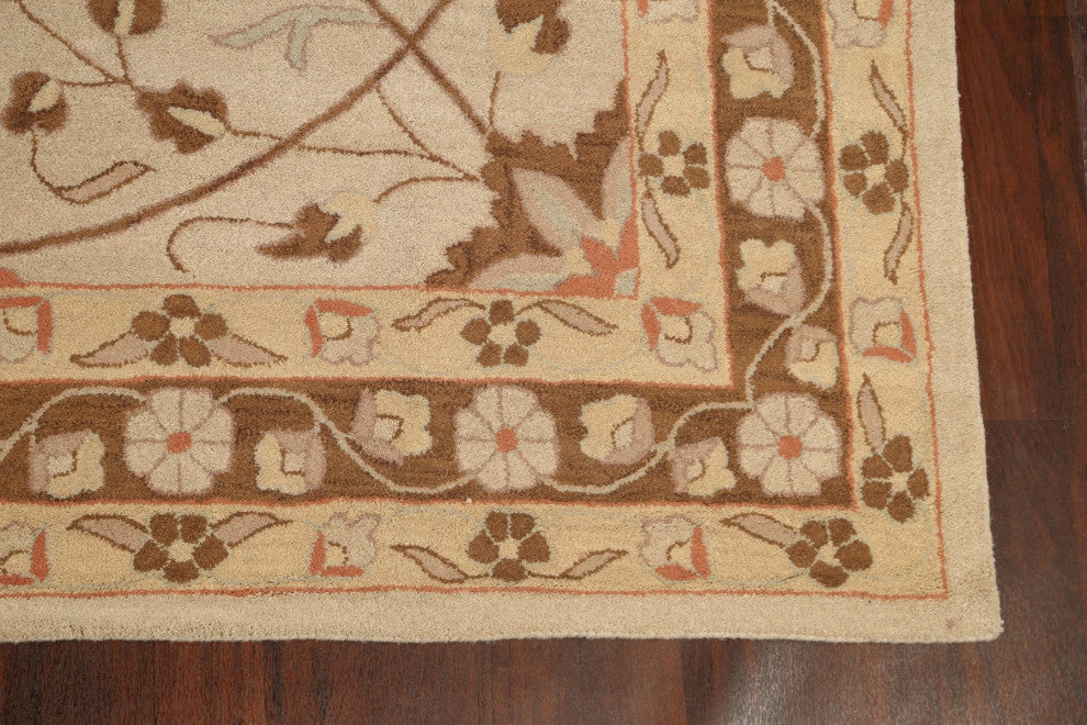 Traditional Floral Area Rug Wool Hand-tufted Oriental Carpet 9x12