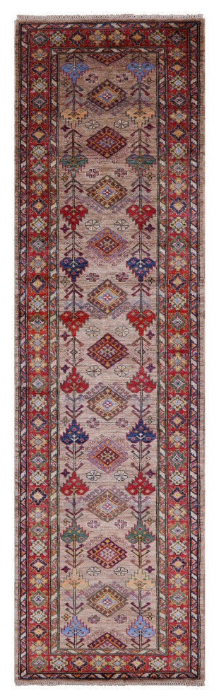 Runner Super Kazak Handmade Wool Rug 2' 9" X 10' Q7702
