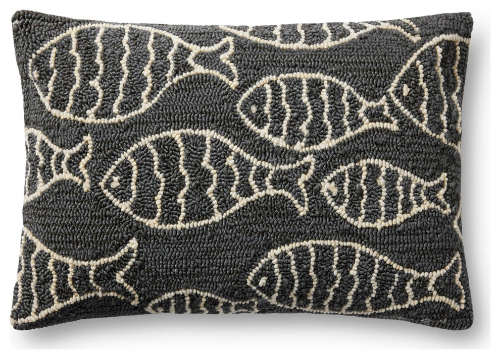 Loloi P0908 Grey 16" x 26" Cover Only Pillow