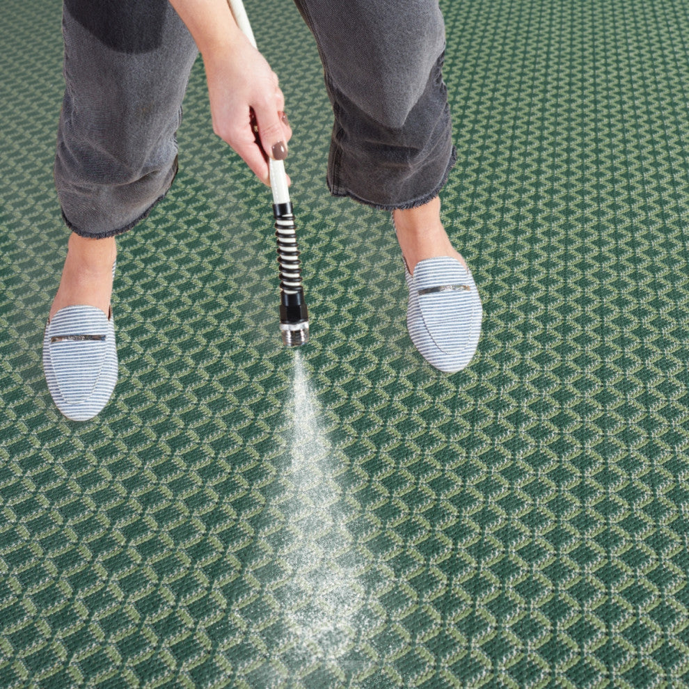 Safavieh Terrace Collection TER804 Rug, Dark Green/Light Green, 6'7" Round