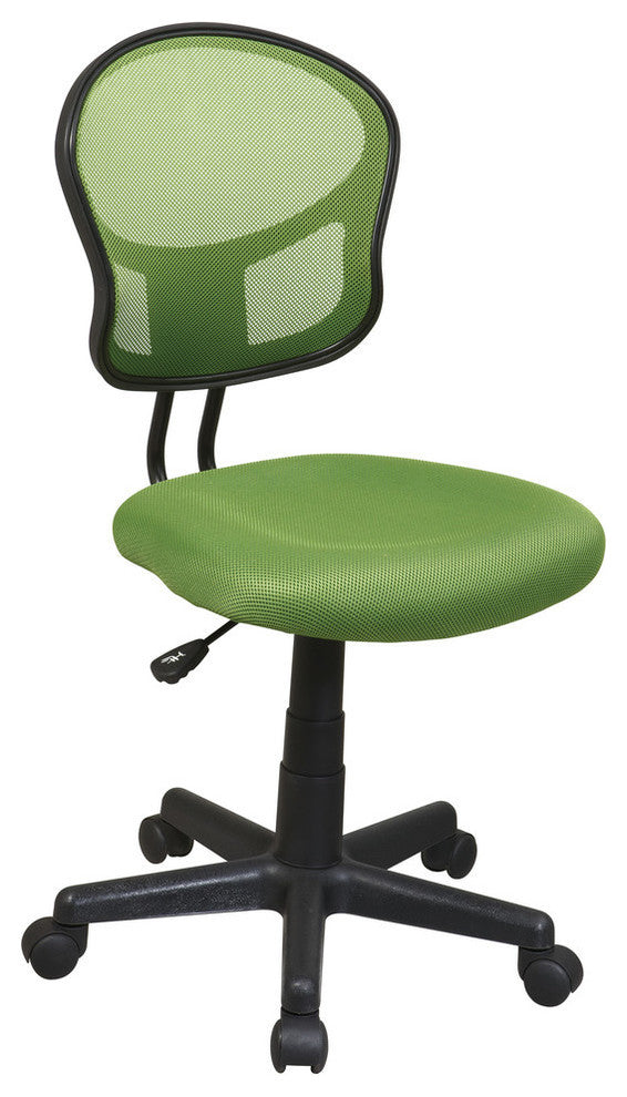 OSP Home Furnishings  Mesh Task Office Chair in Green Fabric