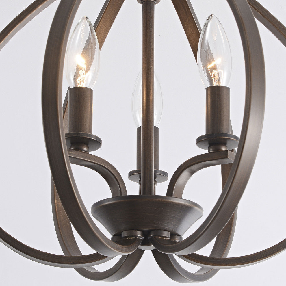 Mabel 3-light Contemporary Flush Mount Chandelier Bronze