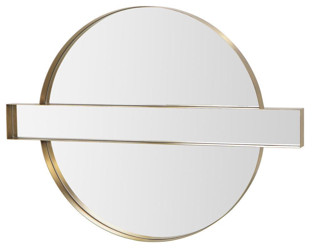 Carri Gold Round Wall Mirror