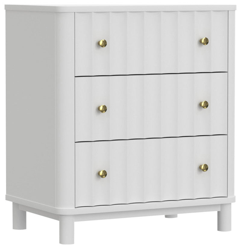 Stapleton 3 Drawer Small Chest, White