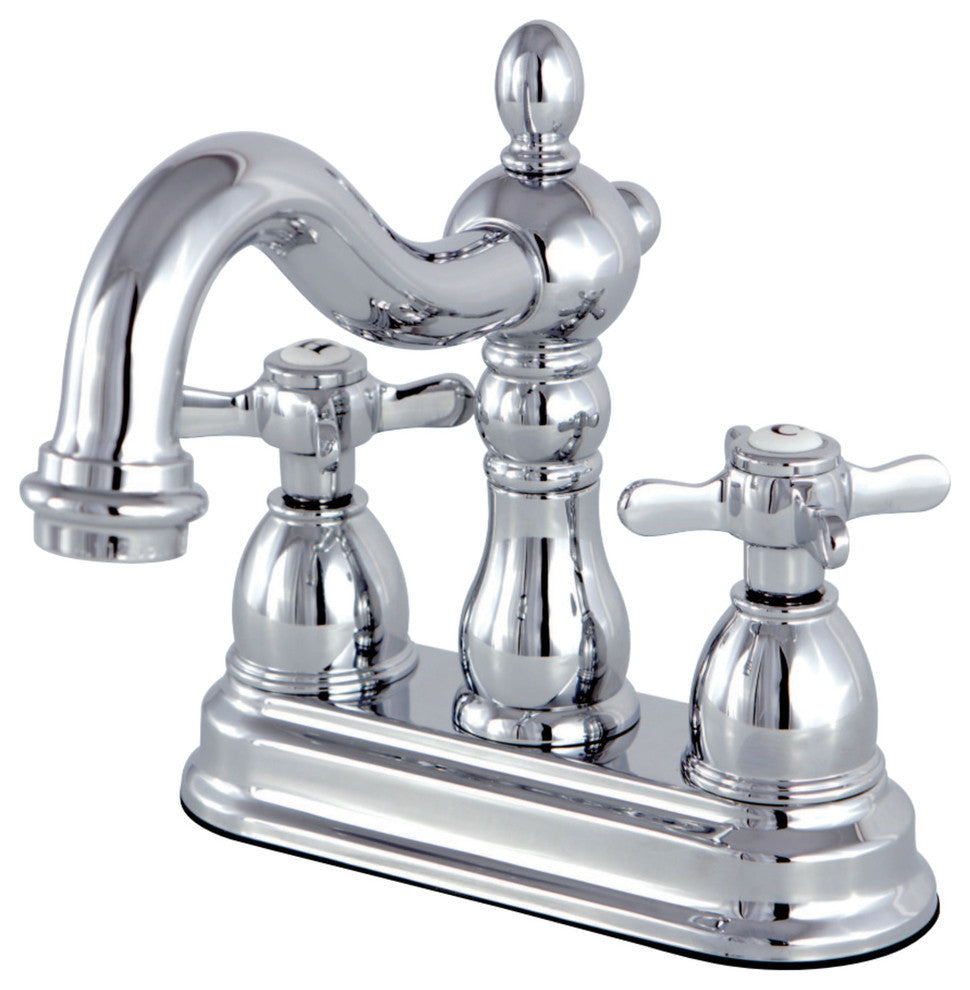 4" Centerset Bathroom Faucet WithBrass Pop-Up, Polished Chrome