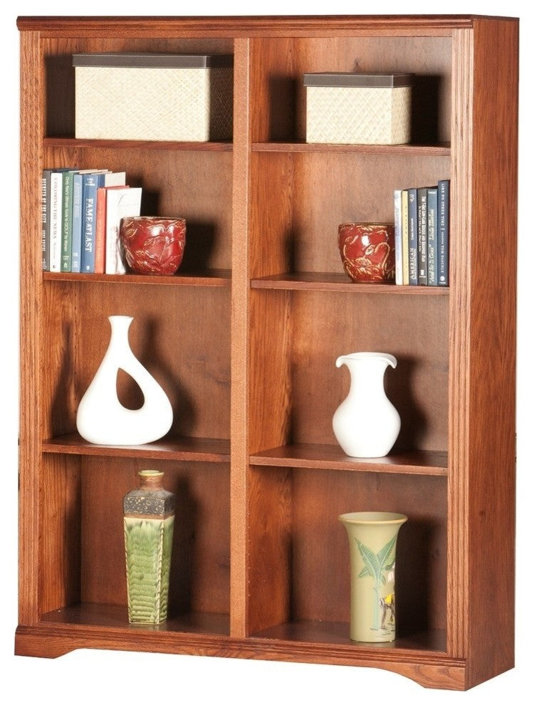 Eagle Furniture Oak Ridge 60" Tall, Double Wide Bookcase, Unfinished