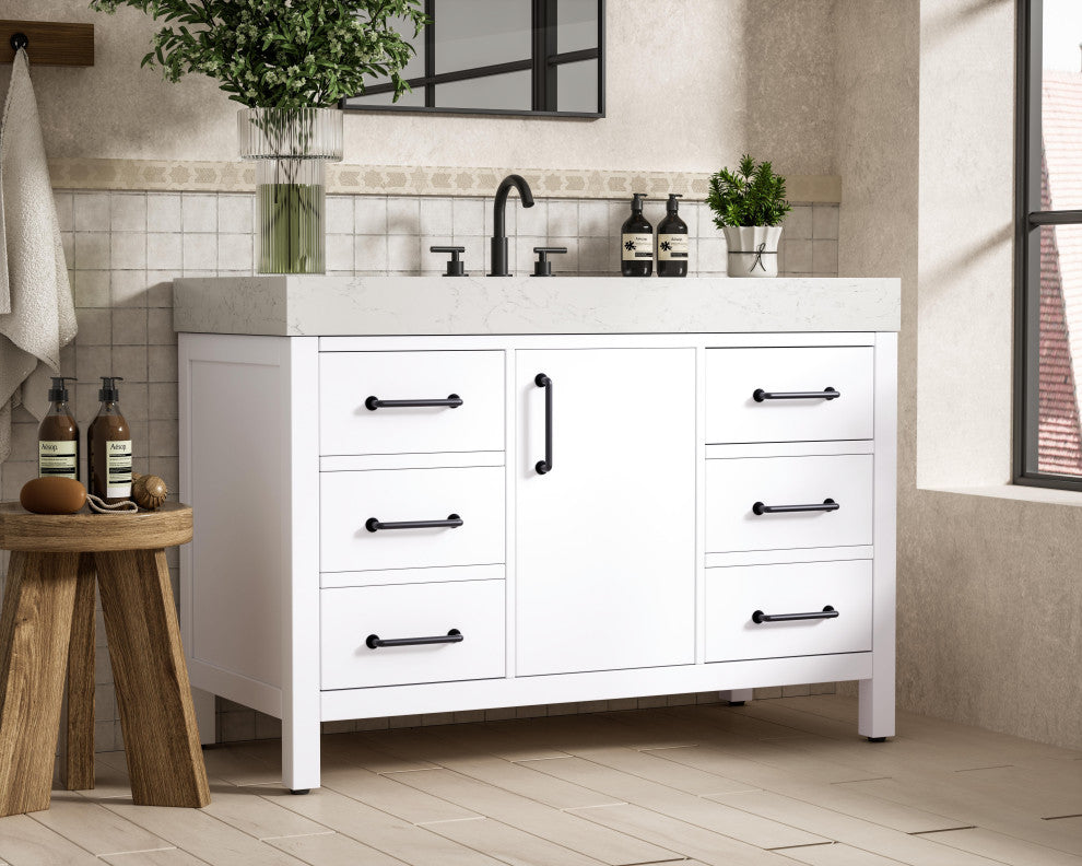 Home Living 48" Single Bathroom Vanity, White