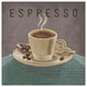 "Coffee and Co III Teal and Gray" Digital Paper Print by Janelle Penner, 38"x38"