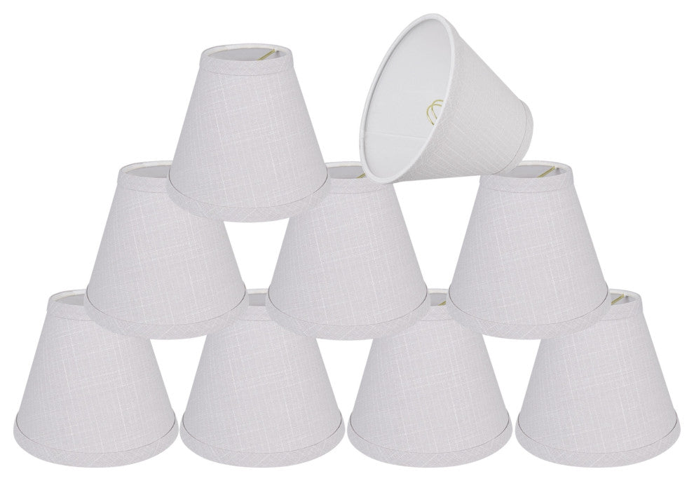 Aspen Creative 32125-9 Hardback Empire Clip-On Lamp Shade, Light Grey 3"x6"x 5"