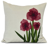 Amaryllis, Floral Print Pillow, Red, 20" x 20"