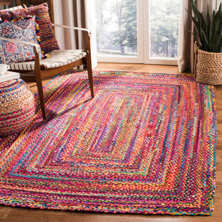 Safavieh Braided Collection BRD210 Rug, Red/Multi, 5'x8'