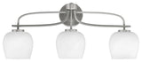Cavella 3 Light Bath Bar, Graphite Finish, 6" White Marble Glass