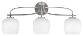 Cavella 3 Light Bath Bar, Graphite Finish, 6" White Marble Glass