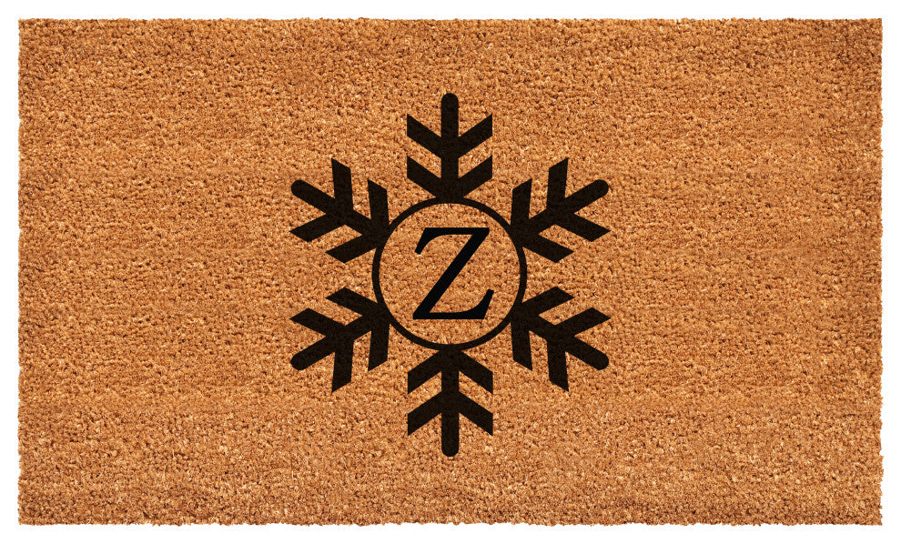Calloway Mills Snowflake Monogram Doormat, 17"x29", Letter Z