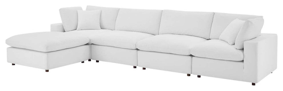 Sectional Sofa Set, Velvet, White, Modern, Living Lounge Hotel Lobby Hospitality