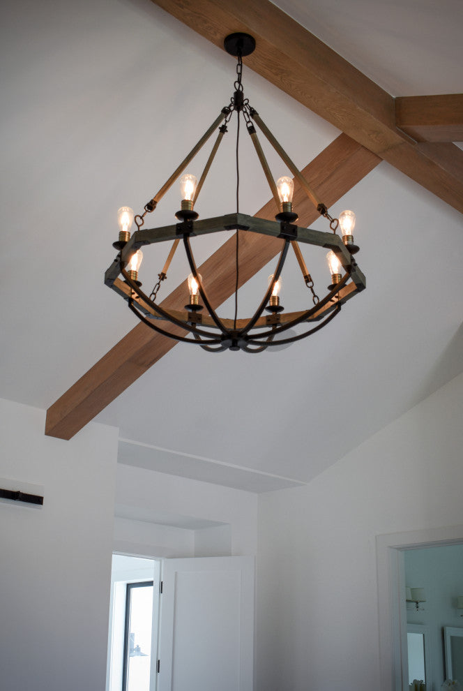 Maxim Lodge Eight Light Chandelier 20338WOBZ