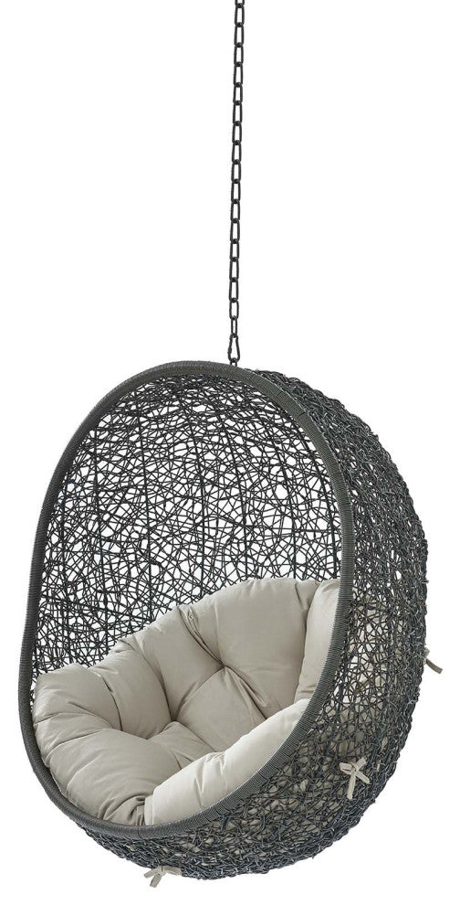 Swing Lounge Chair, Sunbrella, Gray Beige, Modern, Outdoor Patio Bistro