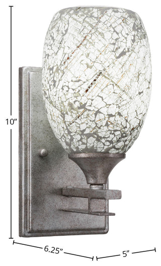Uptowne 1-Light Wall Sconce, Aged Silver/Natural Fusion