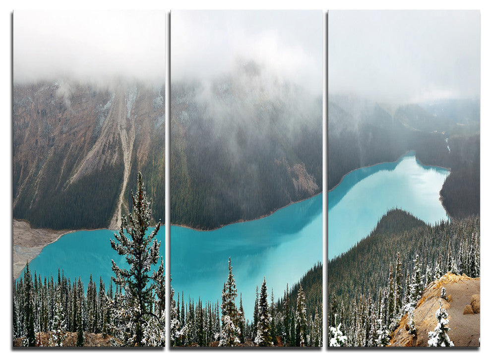 "Beautiful Petyo Lake Panorama" Metal Wall Art, 3 Panels, 36"x28"