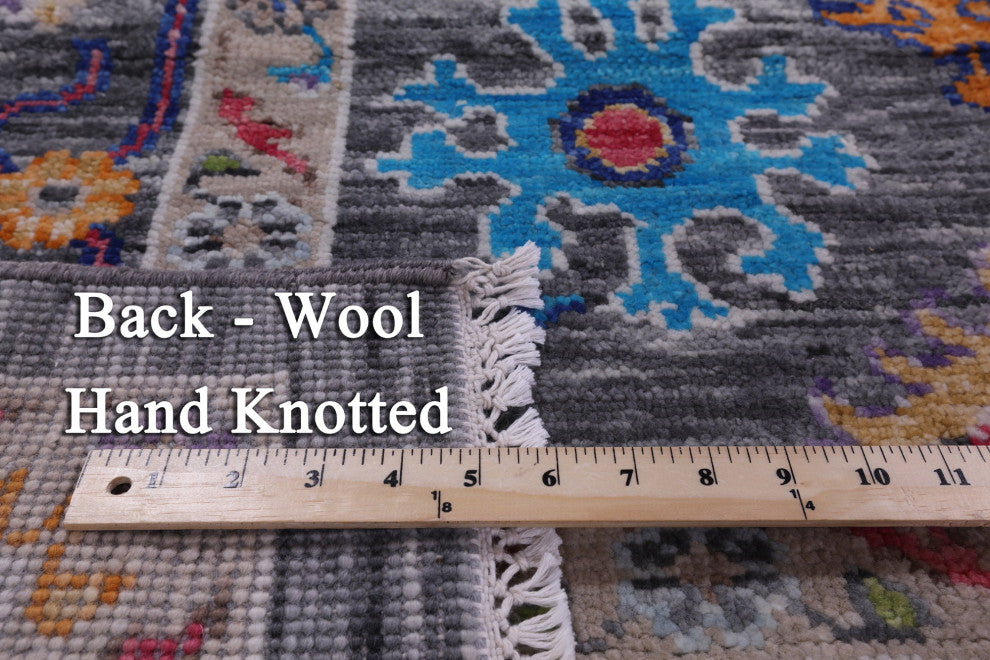 9' Square Turkish Oushak Hand Knotted Wool Rug - Q15706