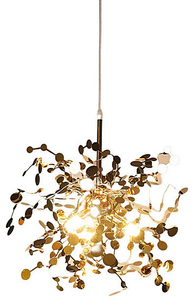 MIRODEMIÂ® Villeneuve-d'Entraunes | Nordic Chandelier in a Modern Style, Golden, 3 Heads, Warm Light