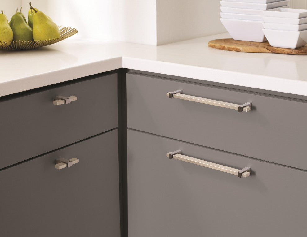 Mulino 2-3/8" Length Silver Champagne/Black Nickel Cabinet Knob